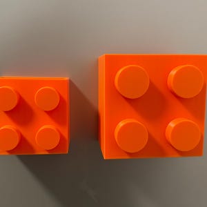 Magnetic storage box in a building block design | LEGO-inspired | 3D-printed pen holder & kitchen organizer | Refrigerator magnetic box Orange
