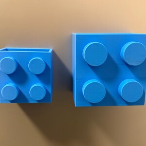 Magnetic storage box in a building block design | LEGO-inspired | 3D-printed pen holder & kitchen organizer | Refrigerator magnetic box Hellblau