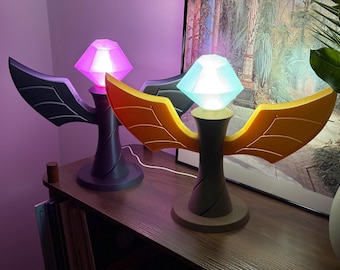 3D-printed LoL-inspired Vision Ward with LED crystal & wings | Fan-made gaming decoration | League, Support, Top lane, Mid lane, ADC