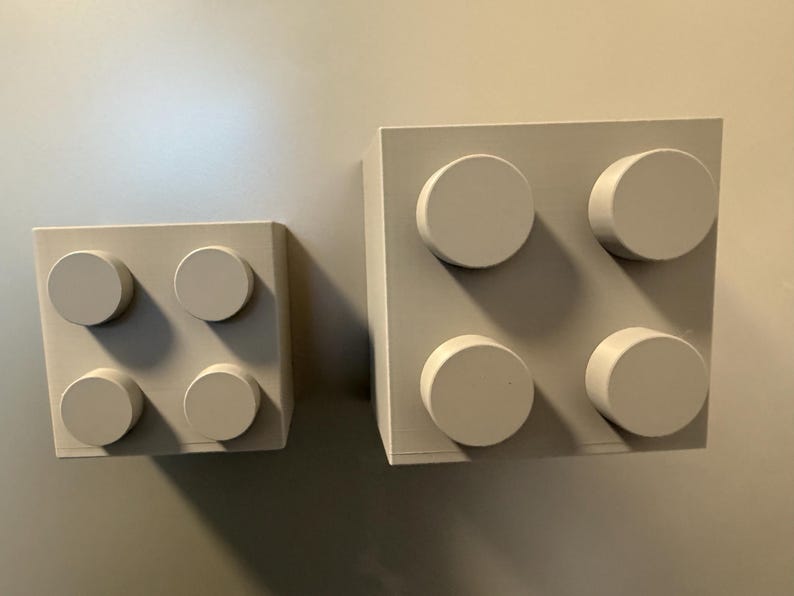 Magnetic storage box in a building block design | LEGO-inspired | 3D-printed pen holder & kitchen organizer | Refrigerator magnetic box Gray