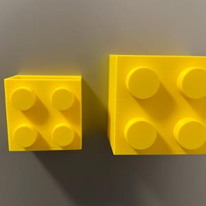 Magnetic storage box in a building block design | LEGO-inspired | 3D-printed pen holder & kitchen organizer | Refrigerator magnetic box Yellow
