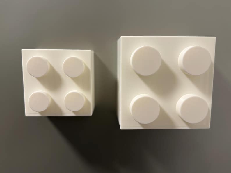 Magnetic storage box in a building block design | LEGO-inspired | 3D-printed pen holder & kitchen organizer | Refrigerator magnetic box White