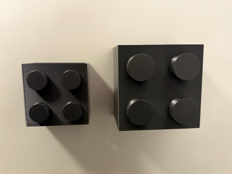 Magnetic storage box in a building block design | LEGO-inspired | 3D-printed pen holder & kitchen organizer | Refrigerator magnetic box Black