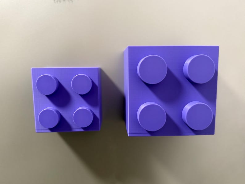 Magnetic storage box in a building block design | LEGO-inspired | 3D-printed pen holder & kitchen organizer | Refrigerator magnetic box Purple