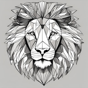 Geometric Lion #4 SVG PNG JPG Bundle