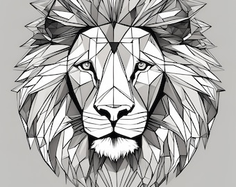 Geometric Lion #4 SVG PNG JPG Bundle