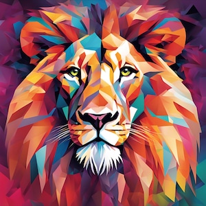 Geometric Lion #6 SVG PNG JPG Bundle