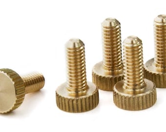 Tornillos moleteados de latón / M3 x 10 mm / Cabeza plana / Juego de 5 / PrecisionGeek