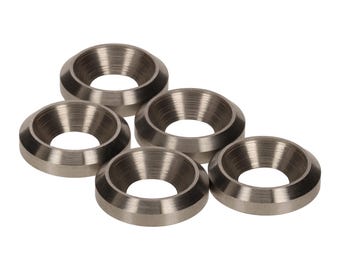 Countersunk  Washers | Stainless | M6, 16mm dia – CNC Turned Solid Metal | 5pcs