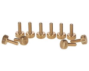 Tornillos moleteados planos / Latón / M4 x 10 mm / Juego de 10