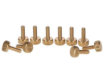 Flat Knurled Thumb Screws | Brass | M3 x 10mm | Set of 10