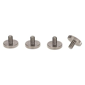 Räfflade tumskruvar | M5 x 10 mm | Ø16 mm huvud | Rostfritt stål och aluminium | Set om 4