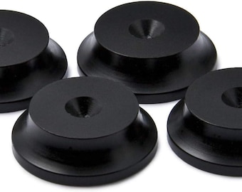 Almohadillas para altavoces / Ø20 mm x 8 mm / Aluminio anodizado negro / Acabado decorativo con radio R5 / Juego de 4