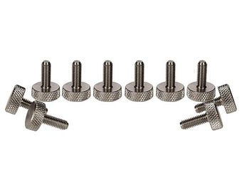 Knurled Thumb Screws | M6 x 10mm | Flat Head | Stainless Steel | Set of 10 | CNC Precision