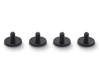 Knurled Thumb Screws | M6 x 10mm | Ø20mm Head | Black Anodised Aluminium | Set of 4