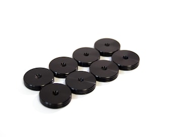 Slim Speaker Pads | Black Anodized Aluminium | Ø20 mm x 4 mm | Set of 8