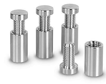 Fijaciones de montaje en pared para separadores de letreros / Aluminio / Ø12 mm x 20 mm / Juego de 4