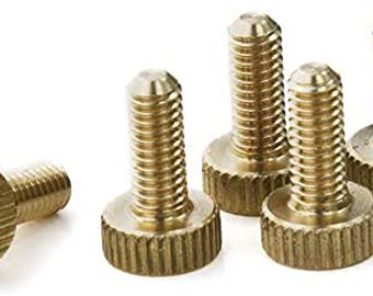 Knurled Thumb Screws M5 x 10 mm Flat Head | Solid Brass | Set of 5