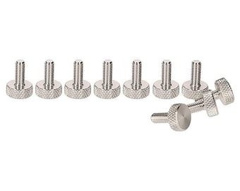 Flat Knurled Thumb Screws | M4 x 10mm | Aluminium | Ø10mm Head | Set of 10 | CNC Precision