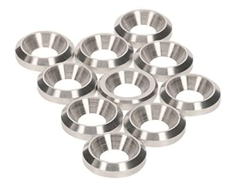Countersunk  Washers, Aluminium | M6 | 16mm Diameter – CNC Turned Solid Metal |Set of 10