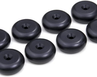 Speaker Spike Pads | Ø20 mm x 6 mm | Black Anodized Aluminium | Decorative Round Shape | Set of 8
