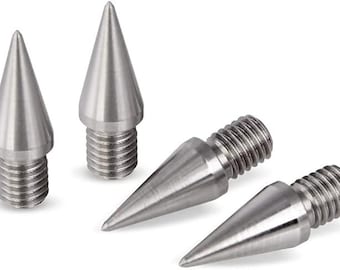 Speaker Spikes | 1/4-20 UNC Thread | Cone Ø10 mm | 10 mm Thread Length | Silver Stainless Steel | Set of 4