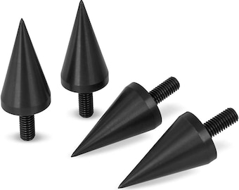 Speaker Spikes | Ø20 mm x 37 mm + M6 Threaded Stud | Black Anodized Aluminium | Set of 4