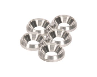 Countersunk Washers |Aluminium |M3, 8mm dia – CNC Turned Solid Metal | 5pcs