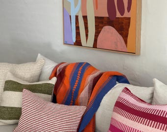 Elegant Handwoven Cotton Throw Blanket | Artisan Craftsmanship at Its Finest | Bedding or Sofa