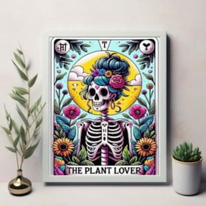 Diamond Art Kit - "The Plant Lover" Skeleton Cartoon Diamond Painting Kit Arts Craft,DIY,Decor