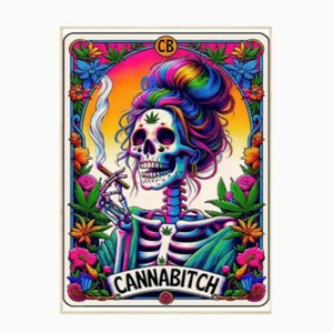 Diamond Art painting Kit - "The Cannabitch" Skeleton Cartoon Diamond Painting Kit