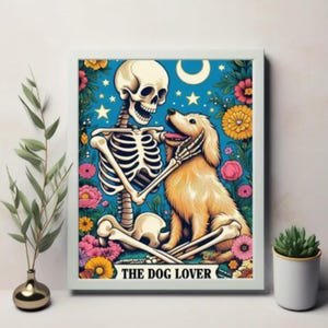 Diamond Art Kit - "The Dog Lover" Skeleton Cartoon Diamond Painting Kit Arts Craft,DIY,Decor