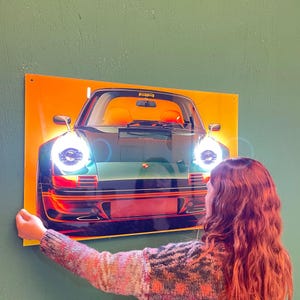 Luces de neón para automóviles, regalo para la cueva del hombre, arte mural de neón, letrero de neón para automóvil, silueta de automóvil de neón, envío gratuito, letrero LED para automóvil, arte mural iluminado para automóvil