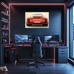 Automotive Acrylic Poster with Neon Lights, Custom LED Wall Art, Automotive Decor, High,Quality Poster, Car Lover Gift,Office Decor