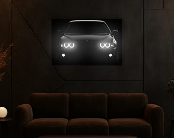 Modern Car Neon Wall Art – LED UV Plexiglass Sign for Living Room or Man Cave | Free Express Shipping