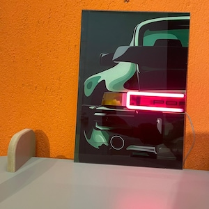 Letrero de luz de neón para automóvil, Arte de pared iluminado para automóvil, Decoración de pared con luces LED para automóvil, Letrero LED para automóvil, Letrero iluminado para automóvil, Letrero de neón para garaje, Arte de pintura de neón para hombre