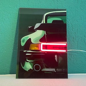 Letrero de luz de neón para automóvil, Arte de pared iluminado para automóvil, Decoración de pared con luces LED para automóvil, Letrero LED para automóvil, Letrero iluminado para automóvil, Letrero de neón para garaje, Arte de pintura de neón para hombre