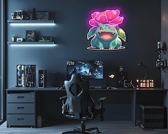 Glowing UV Printed Neon Sign – Vibrant LED Wall Art for Gamers & Anime Fans – Durable, Custom Light-Up Decor for Bedrooms and  Game Rooms