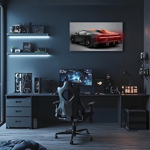 Acrylic Poster with Neon Lights , Custom LED Backlit Wall Art , High,Quality Automotive Poster for Car Enthusiasts, Gifting