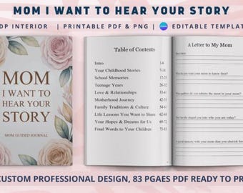 Mom I Want To Hear Your Story Guided Memory Journal (Printable PDF)