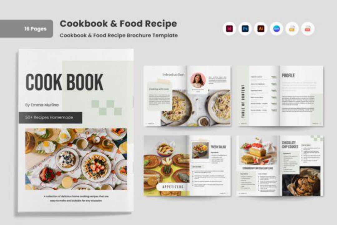 Custom Cookbook Template Canva, Recipe Ebook, Illustrated Art (digital ...