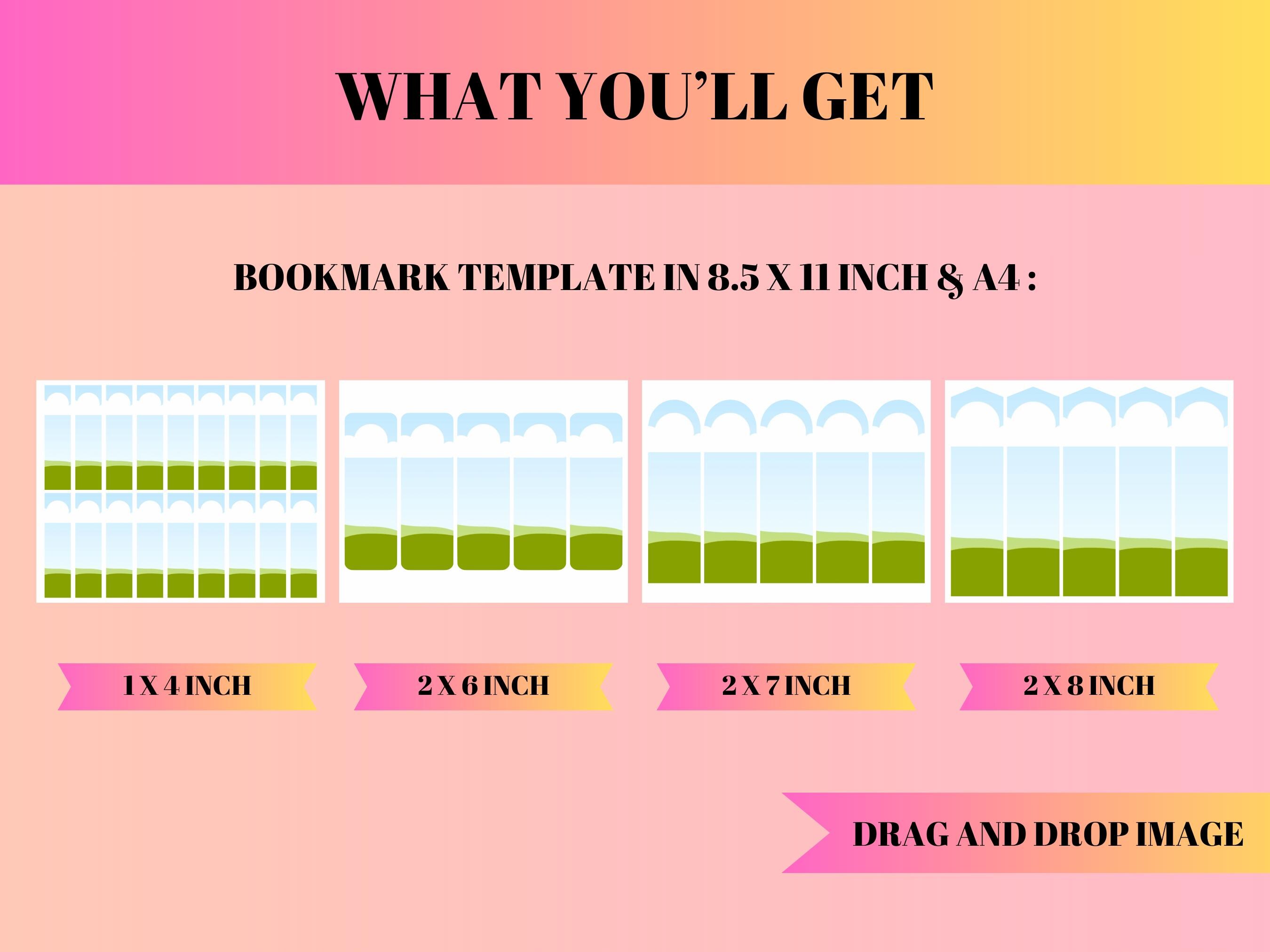 Bookmark Frame Bundle Drag & Drop Template, Magnet Bookmark Editable ...