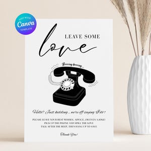 Audio Guestbook Sign, Telephone Guestbook Sign Template, Wedding Audio Guestbook Alternative, Voicemail Guestbook, Unique Audio Guest Book