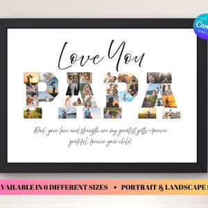 Personalized Gift For Dad, Birthday Present for Daddy, Papa Photo Frame, Papa Photo Collage, Special Gift For Dad, Father's Day Gift Idea