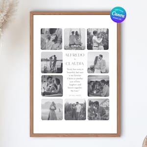 Custom Polaroid Photo Frame Anniversary Template, Anniversary Gift, 1st Anniversary Gift, Personalized Photo Frame, 1 Year Anniversary Gift