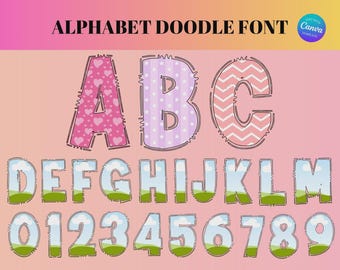 Alphabet Uppercase and Numbers Template, Canva Letters Frame, Add Photo Letters Editable