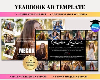 Half Page Graduation Tribute Class Of 2026, Senior Yearbook Ad Template, High School College