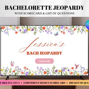 Bachelorette Jeopardy Game: Editable Bridal Shower Fun (Canva)