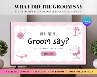 Mr & Mrs, was hat der Bräutigam gesagt Bachelorette Trivia Spiel, Brautdusche Spiel Lustig Hen Party, Bach Trinkspiel Hennen, Raten Sie, wer es gesagt hat