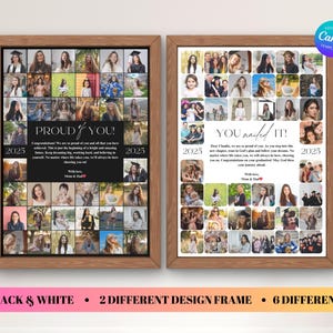 Plantillas de collage de fotos de graduación, cartel de bienvenida, póster para fiesta de graduación, regalo de graduación personalizado
